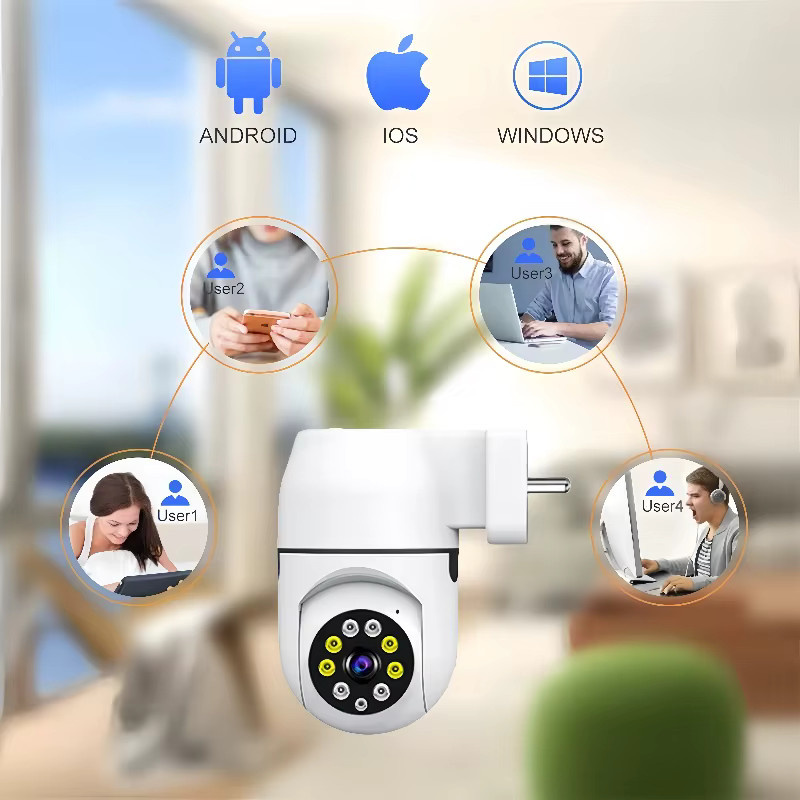 Jortan Smart Wifi Baby Überwachungskamera mit 2 MP Auflösung, PTZ 360 Grad, Nachtsicht und ONVIF, Weiß - Bild 2