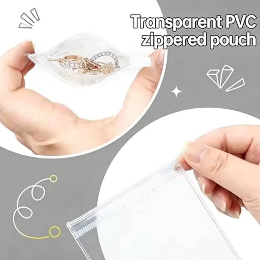 Transparente PVC-Reißverschlussbeutel für Schmuck und Angelköder in Gelb - Bild 6