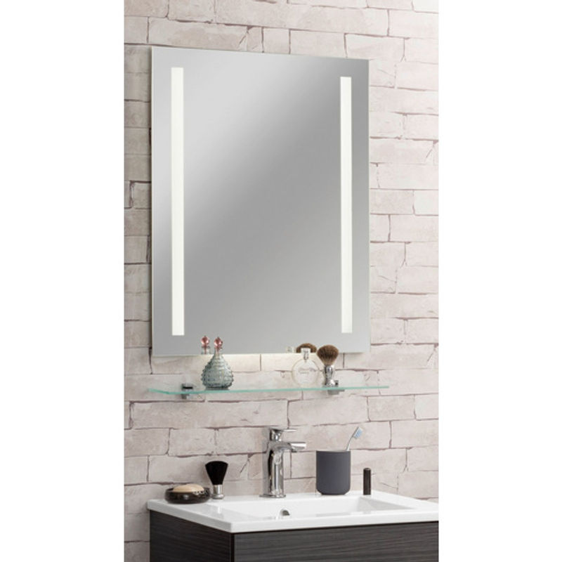 Fackelmann Spiegelelement Linear Wandspiegel mit LED-Beleuchtung, Rahmenlos, Grau, B/H/T: 60 x 75 x 2,3 cm - Bild 2