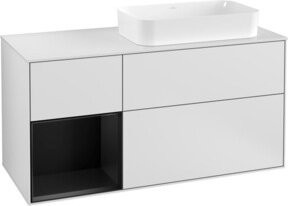 V&B Finion Waschtischunterschrank in Weiß mit LED-Beleuchtung und integrierten Schubladen, Wandmontage, Breite: 120 cm - Bild 1