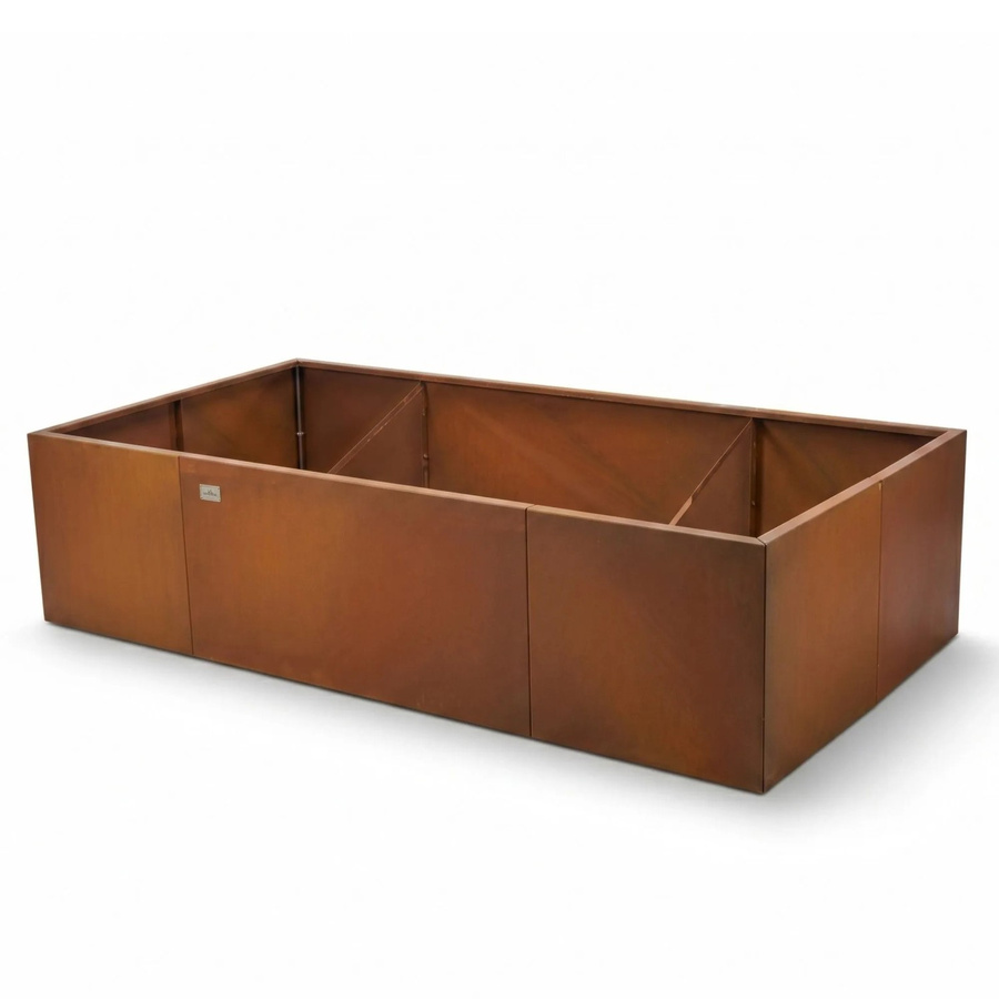 Osoltus Pflanzkübel Hochbeet aus Cortenstahl in Braun mit Rostpatina, B/T/H: 200 x 100 x 43 cm - Bild 2