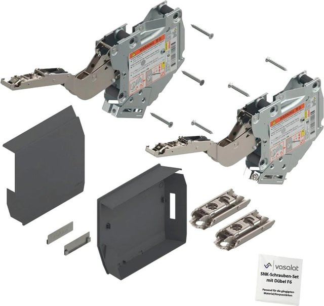 Blum Aventos HK-S Klappbeschlag Set mit Kraftspeicher 220-500 und Montageplatte in Tiefgrau - Bild 1