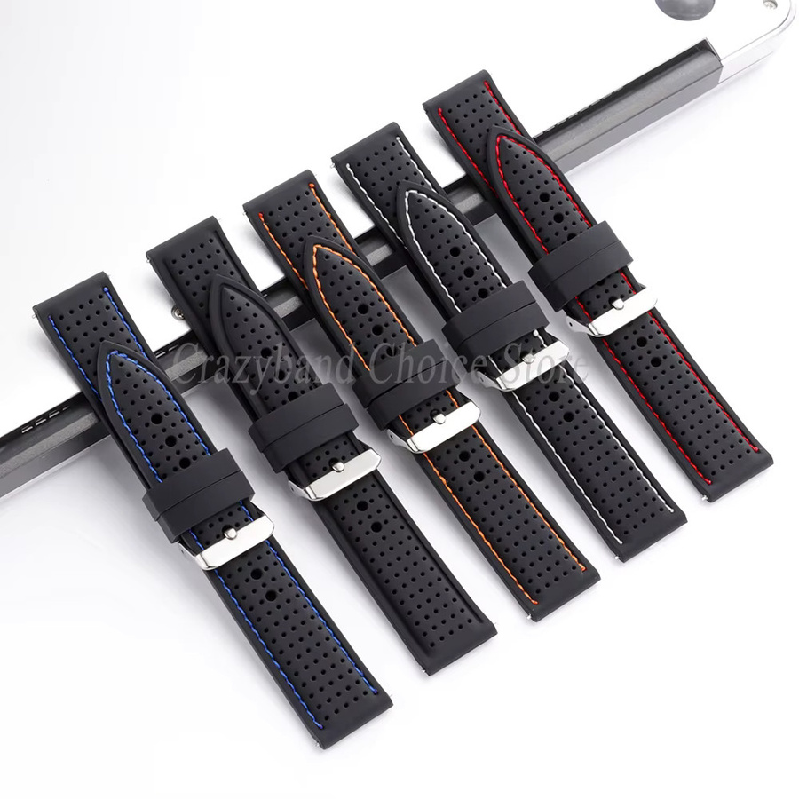 crazyband Uhrenarmband Silikon, Schwarz, Herren - Bild 4