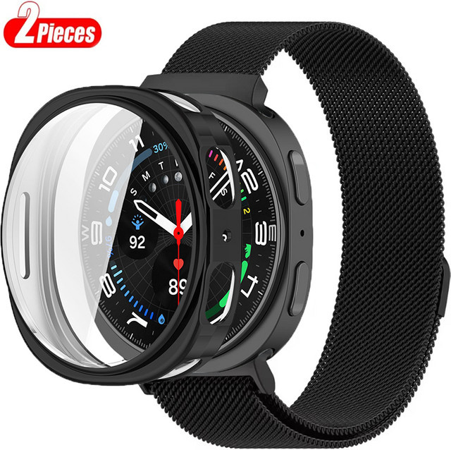 Uhrenarmband Edelstahl, Schwarz, Unisex, für Samsung Galaxy Watch 8 - Bild 1