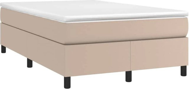 vidaXL Hybrid Boxspringbett mit Matratze und Matratzenauflage aus Kunstleder in Cappuccino Braun - Bild 1