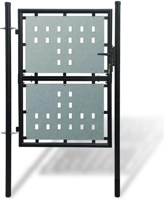 vidaXL Zauntor Einzeltor aus Stahl in Schwarz, B: 100 cm, H: 200 cm - Bild 1