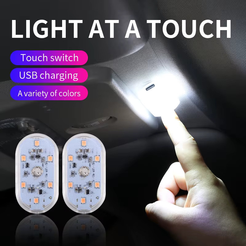 Tragbare LED Auto Mini Nachtlampe mit Touch-Funktion, Magnetische USB-Ladefunktion, Weiß - Bild 3