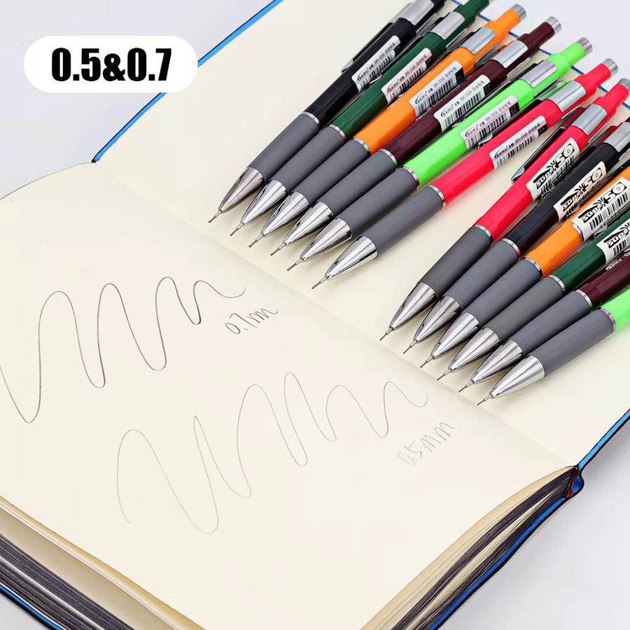 MROOFUL 4-teiliges Druckbleistift-Set mit austauschbaren Minen 0,5 mm und 0,7 mm in HB für Schule und Zeichnen - Bild 3
