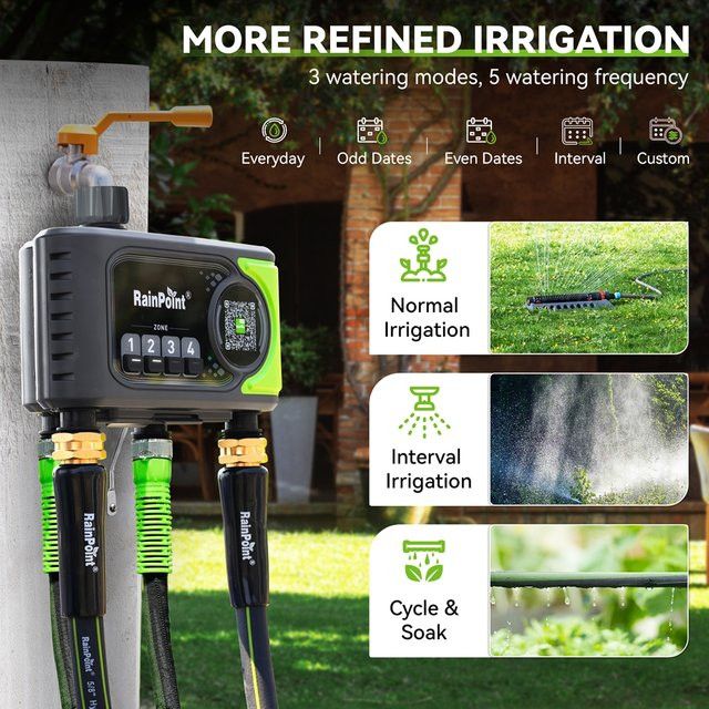 BaLDR WiFi-Wassertimer mit 4 Zonen für automatisches Bewässerungssystem, App-gesteuerter Bewässerungscomputer mit Regenverzögerung und manueller Funktion für Garten und Rasen - Bild 1