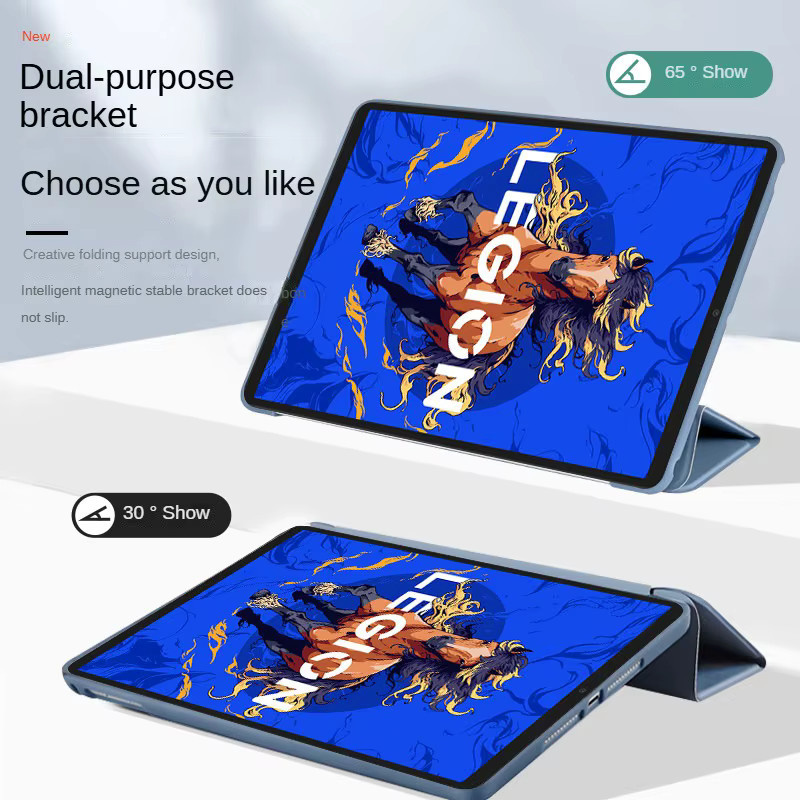 Lenovo Legion Y700 5. Generation 2026 Hülle mit magnetischem Dreifach-Standfuß und Silikon-Rückseite in Blau für 8,8 Zoll TB323FU - Bild 3