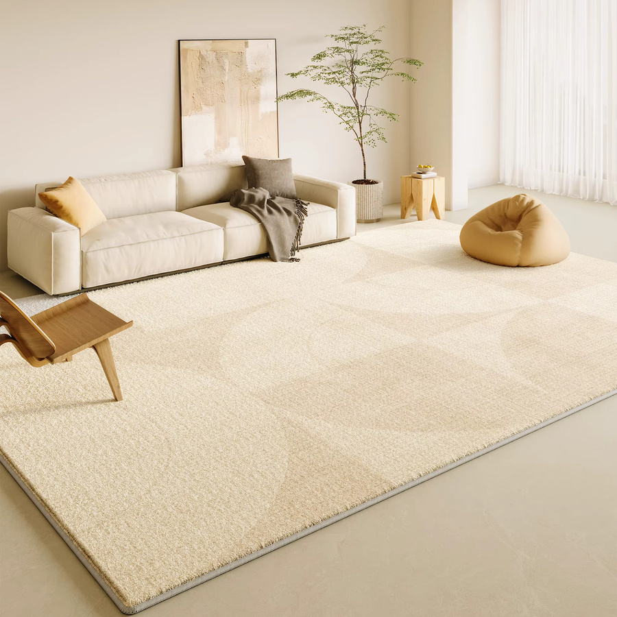VIKAMA Teppich für Wohnzimmer und Schlafzimmer, modern und luxuriös, beige, rechteckig - Bild 1