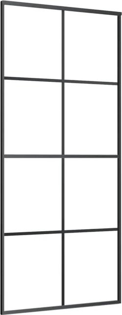 vidaXL Schiebetür aus Aluminium und ESG Glas in Schwarz, B/H: 90 x 205 cm - Bild 1