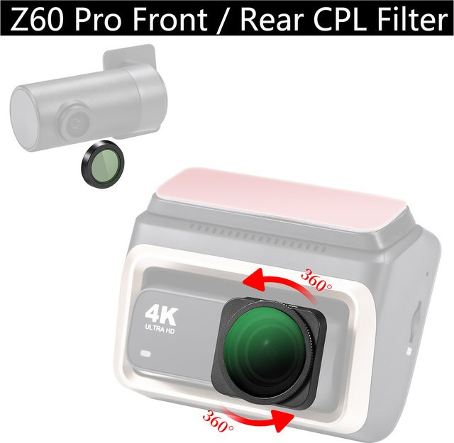 ddpai CPL Filter für Dash Cam 4K Z60 und Z60 Pro zur Staubschutz und Anti-Glare Funktion für die Rückkamera - Bild 1