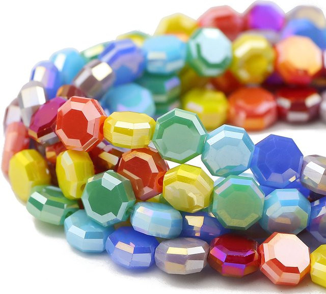 JHNBY Distanzperlen, Glas, 8 mm, Unisex - Bild 1