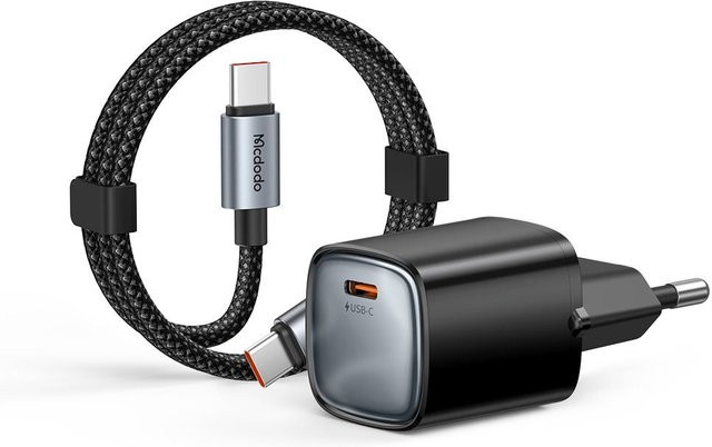 Mcdodo Nano CH-8262 Netzteil mit USB-C-Kabel, 65W, 3,25A, Schwarz - Bild 1