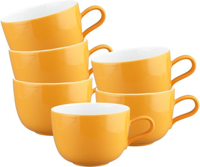 Seltmann Weiden Milchkaffeetassen Liberty Pure Colors Orange 6er Set 380 ml - Bild 1