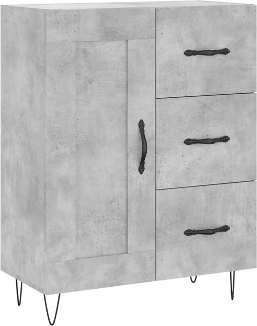 vidaXL Sideboard in Betongrau aus Holzwerkstoff und Metall, klassisch matt, B/T/H: 69,5 x 34 x 90 cm - Bild 1