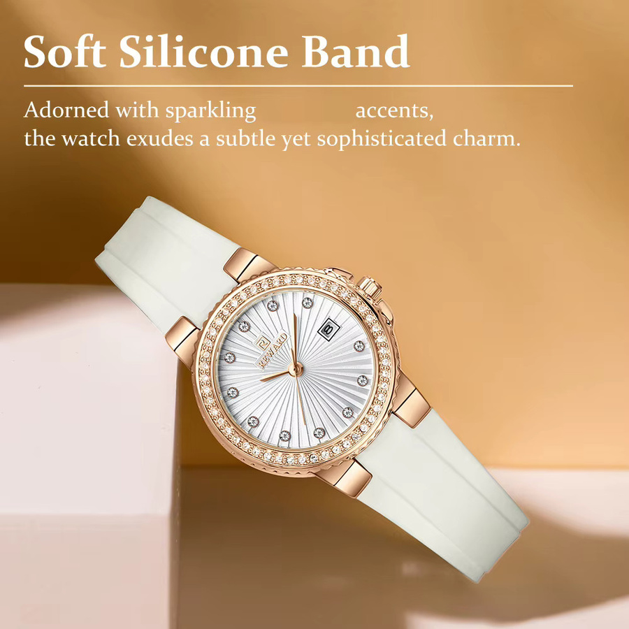 REWARD Armbanduhr Quarz, Silikonarmband, Roségold, Damen - Bild 2