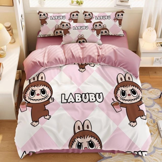 Binchi Fitness Bubu Bettzeug Set aus Mikrofaser in Pink, 2/3-teiliges Schlafzimmer-Set mit Reißverschluss für Erwachsene und Jugendliche, B/H: 260 x 220 cm - Bild 1