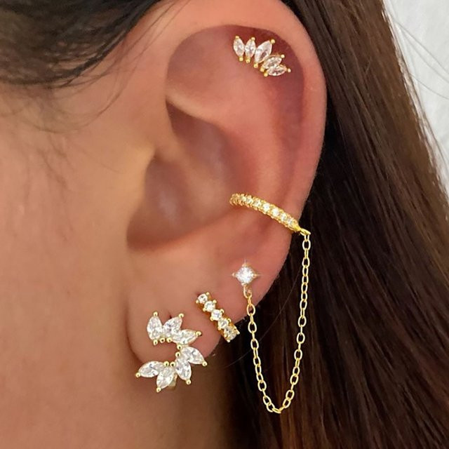 Maodane Hoop Ohrringe, Edelstahl, Zirkonia, Gold, Damen - Bild 1