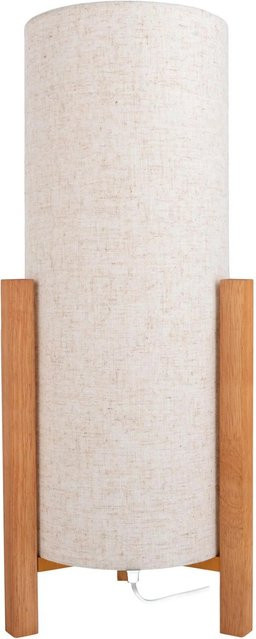 Näve Tischleuchte Matilda in Natur und Beige mit Leinen-Textilschirm, B/T/H: 22 x 22 x 52 cm, E27, Scandi-Style - Bild 1