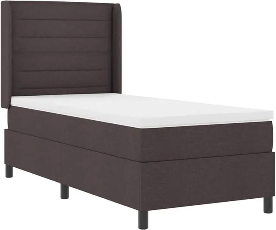 vidaXL Boxspringbett mit Matratze aus Stoff in Braun, B/T/H: 100 x 200 cm - Bild 1