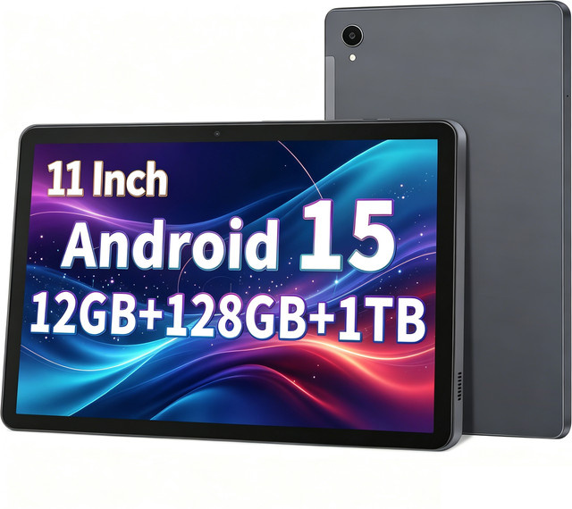 Paitanry 11-Zoll Android 15 Tablet mit Unisoc T606 Octa-Core, 12GB RAM, 128GB ROM, 8000mAh Akku, Dual-WLAN und Bluetooth 5.0 - Bild 1