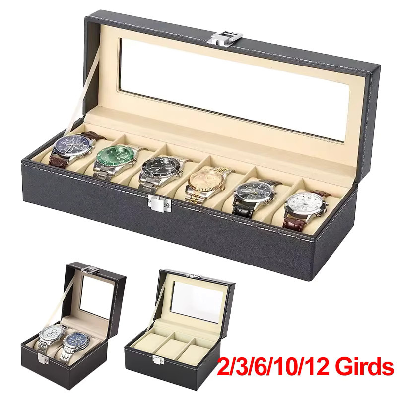 FancyWrist Uhr Box Leder, Schwarz, Herren - Bild 5