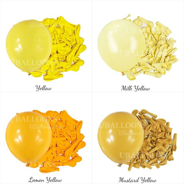 Gelbe Latexballons in Retro-Farben wie Senf und Zitrone für deine Geburtstags-, Babyparty- oder Hochzeitsdekoration - Bild 1