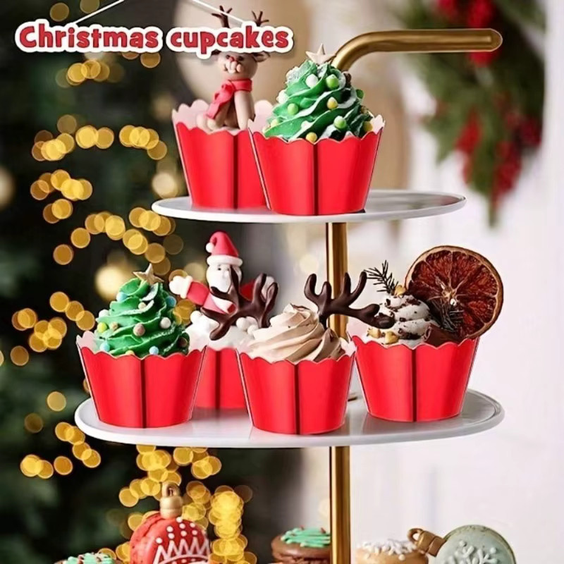 50 Stück Mini-Cupcake-Einlagen aus Backpapier für festliche Desserts - Bild 2