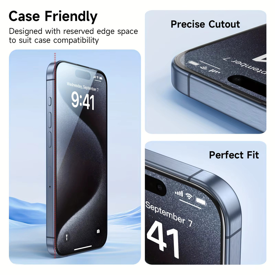 5er-Set Displayschutz aus gehärtetem Glas für Apple iPhone 17 Pro Max, iPhone 17 und iPhone Air 17 Pro, transparent, HD-Qualität - Bild 2