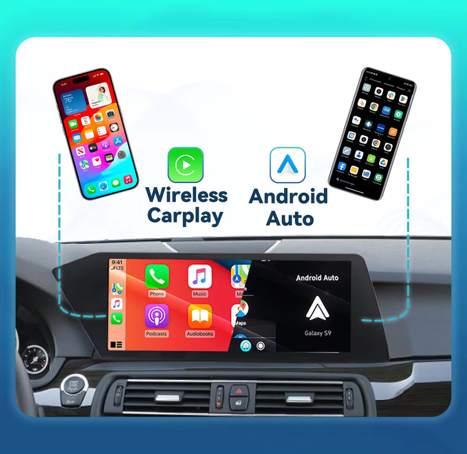 BONROAD Wireless CarPlay und Android Auto Autoradio mit 12,3 Zoll Blade Full-Lamination Bildschirm, GPS-Navigation und Bluetooth für BMW X1 F48 NBT EVO System, Schwarz - Bild 4