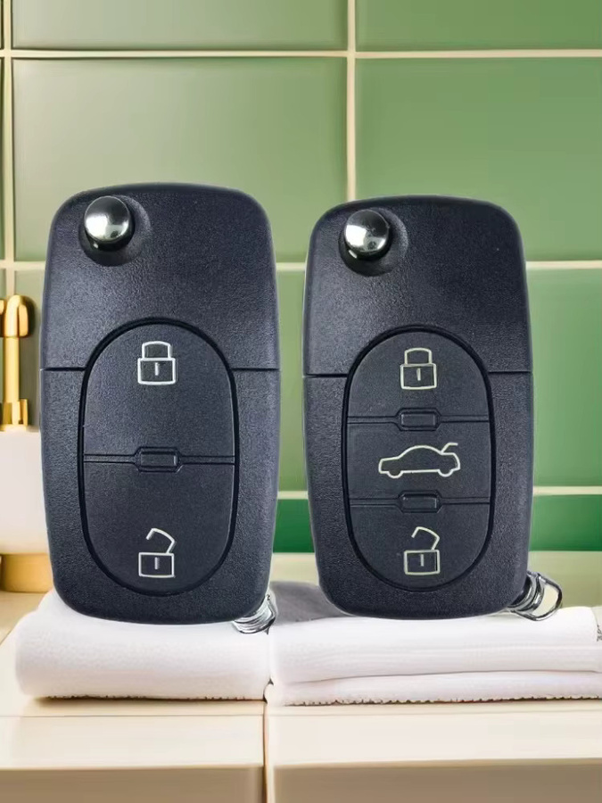 QCONTROL Auto Schlüssel für Audi A3 A4 A6 A8 TT mit 2 oder 3 Tasten, 433MHz, ID48 Chip, Farbe: Schwarz - Bild 5
