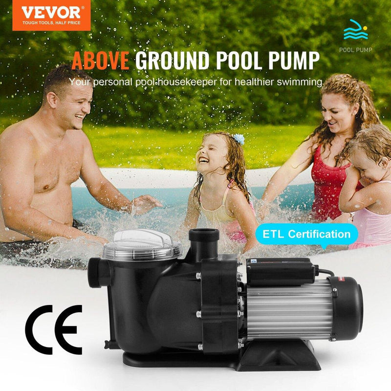 Oberirdische Pool-Pumpe von Buying Solutions, MB, einphasig, 1,5 PS, 100 GPM, 2850 U/min, Schwarz - Bild 5