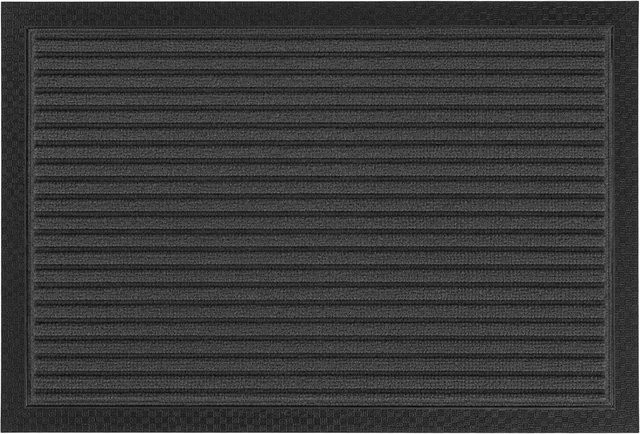 Relaxdays Fußmatte aus Polypropylen in Schwarz, rutschfest mit Gummirand, B/T/H: 60 x 40 x 1 cm - Bild 1