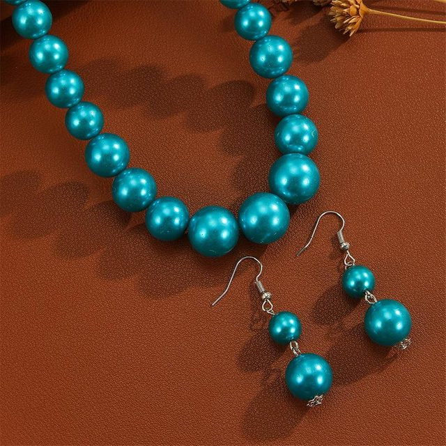 Lucky Star Jewelry Schmuck-Set, Halskette, Ohrringe, Kunststoff, Bunt, Zirkonia, Perle, Damen - Bild 1