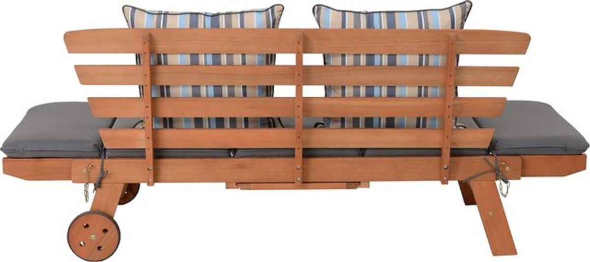 Gartenbank RINCON von Garden Pleasure aus Eukalyptus inklusive Auflage in Grau oder Braun - Bild 1