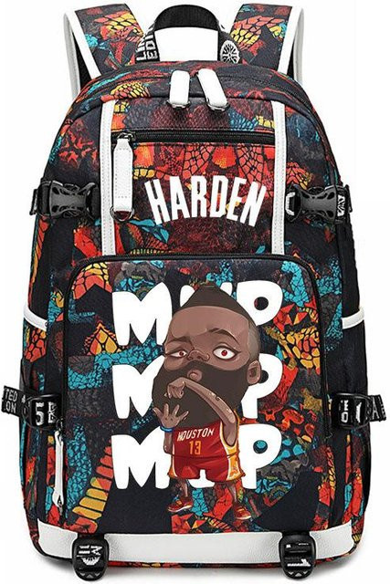 3-teiliges Schulrucksack-Set für Schüler aus Oxford-Stoff in Schwarz und Multicolour mit Federmäppchen und Schultergurt - Bild 1