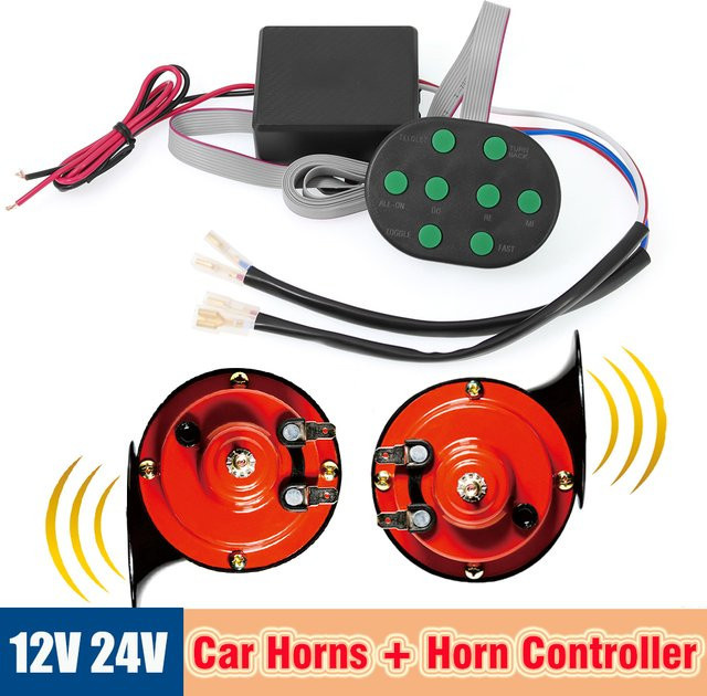 Universeller wasserdichter Kfz-Musikhornlautsprecher mit elektronischem Controller und 8-Tonregler für Soundsignale - Bild 1