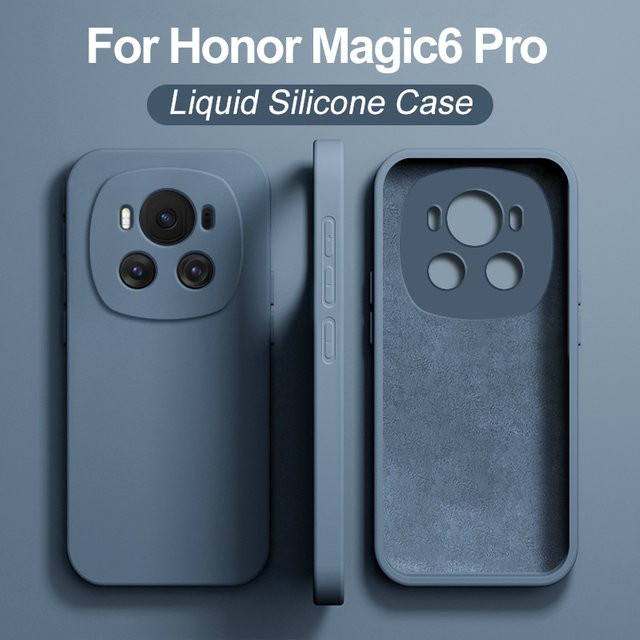 Honor Magic 6 Pro Schutzhülle aus weichem Silikon mit Kameraobjektiv-Schutz in Pink - Bild 1