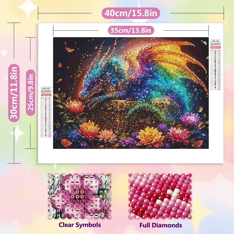 EverShine DIY 5D Diamant Malerei Dinosaurier und Blumen Mosaik Set mit runden Steinen in Multicolour für Erwachsene - Bild 2
