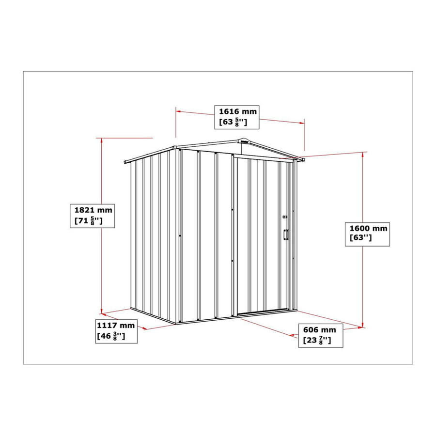 Duramax Metall-Gerätehaus mit Schiebetür in Anthrazit-Weiß - Bild 2