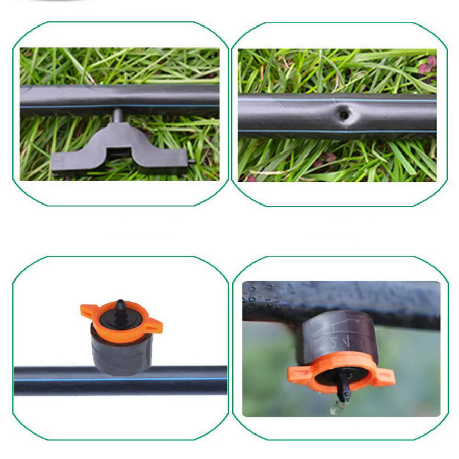 20 Stück Adhere To Fly Einstellbare Druckkompensierende Tropfer 1/4 Zoll mit Widerhaken für Mikrobewässerung im Garten und Gewächshaus mit 10 L/H - Bild 4