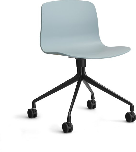 HAY About A Chair AAC 14 Schwenkbarer Stuhl in Blau mit Rollen - Bild 1