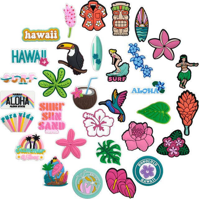 giantkoala Schuh Charm Mix, Hawaiian Pflanze Schildkröte, PVC - Bild 1