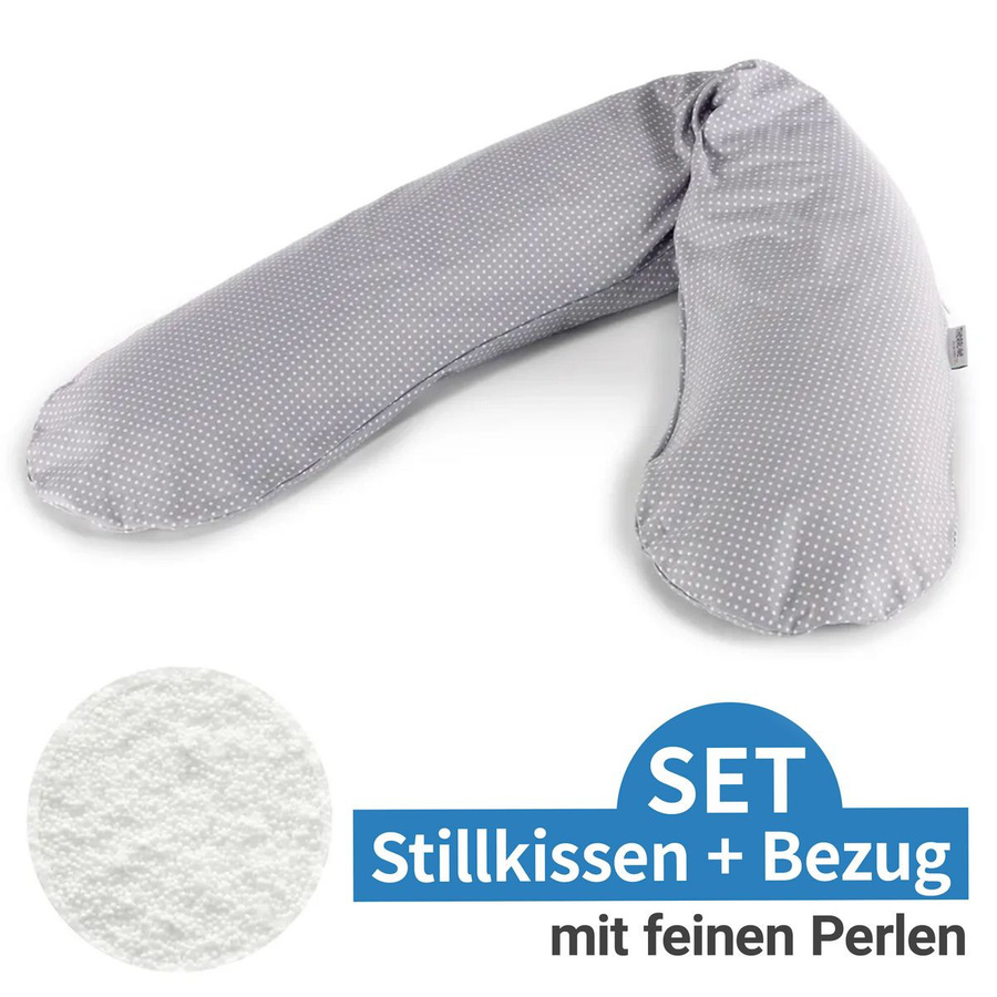 Theraline Stillkissen Das Original mit feiner Perlen-Füllung und Bezug, Grau, Länge: 190 cm - Bild 1