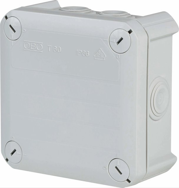 OBO Abzweigkasten Aufputz Grau IP66 inklusive Klemmleiste B: 11,4 cm, T: 11,4 cm - Bild 1