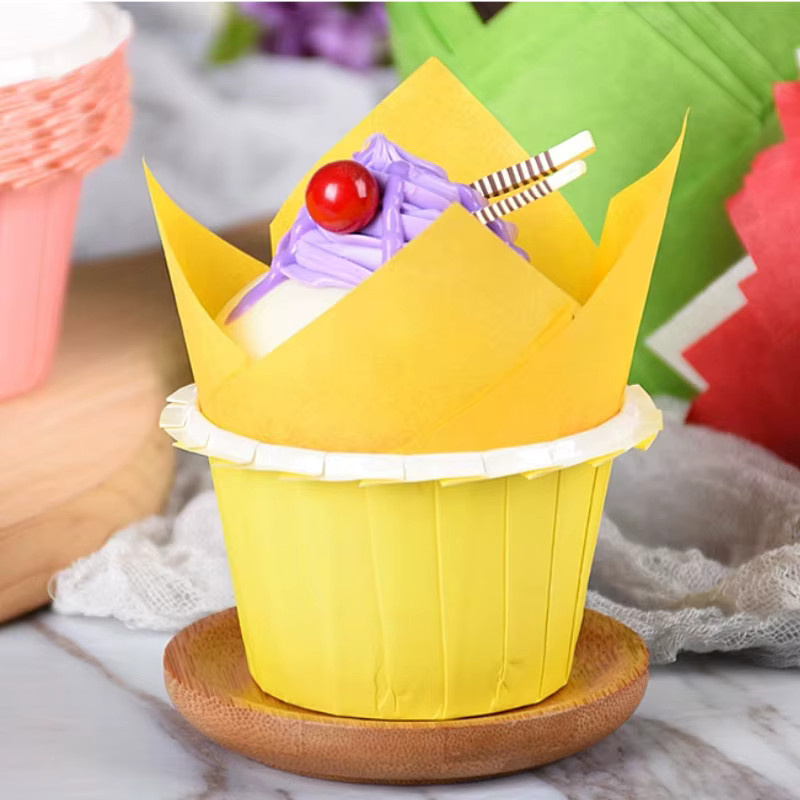 100 Stück Tulpe Muffin Cupcake Papierförmchen Ölbeständige Backliner für Cupcakes und Muffins - Bild 3