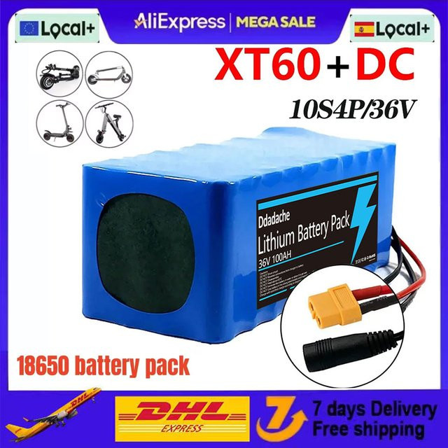 Ddadache Elektrische Scooter Lithium-Batterie 36 V 100 Ah, 10S4P 18650 Akku in Blau - Bild 1