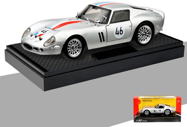 Linyi toy car 250 Gto Langstrecken-Rennwagen, Modellauto, 1:32, Metall, Silber - Bild 1